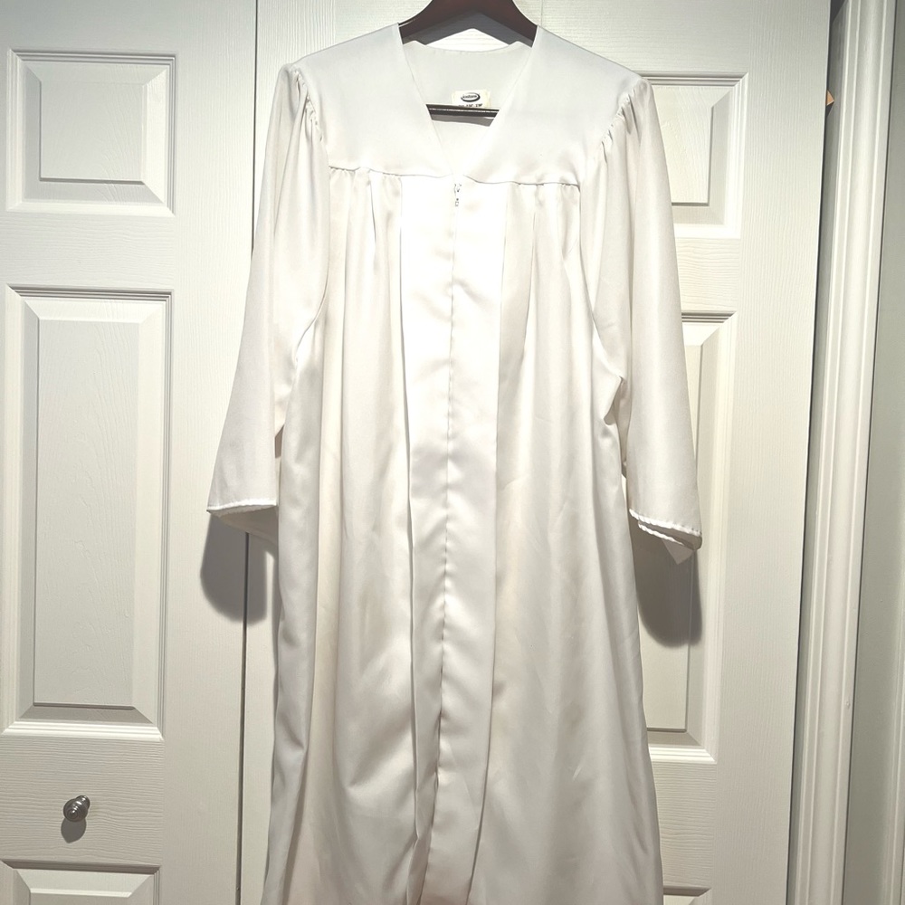White Graduation Gown
